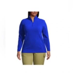 Women wool zipper pullover blue